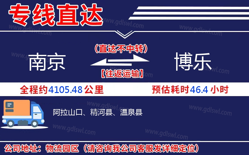 南京到博樂物流公司