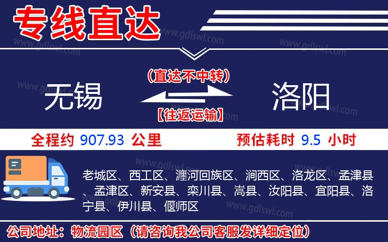 無錫到洛陽物流公司