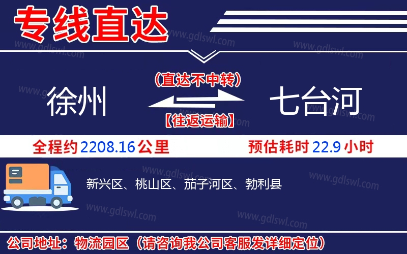 徐州到七臺(tái)河物流公司